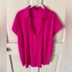 Express silky Women's Pink Button-Up Blouse
